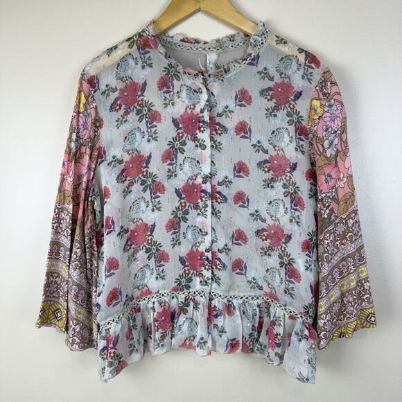 Aratta Silent Journey Blouse Boho Romantic Size S Approx Ruffle Flared Sleeves - Picture 1 of 12